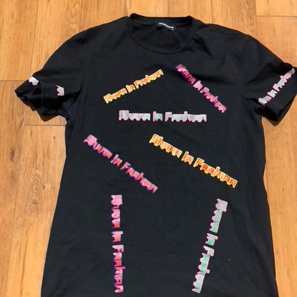 NWOT- Shane Justin - WMS BLK GRAFFATTI - Short Sleeve Shirt or Mini Dress Shirt - Picture 2 of 2